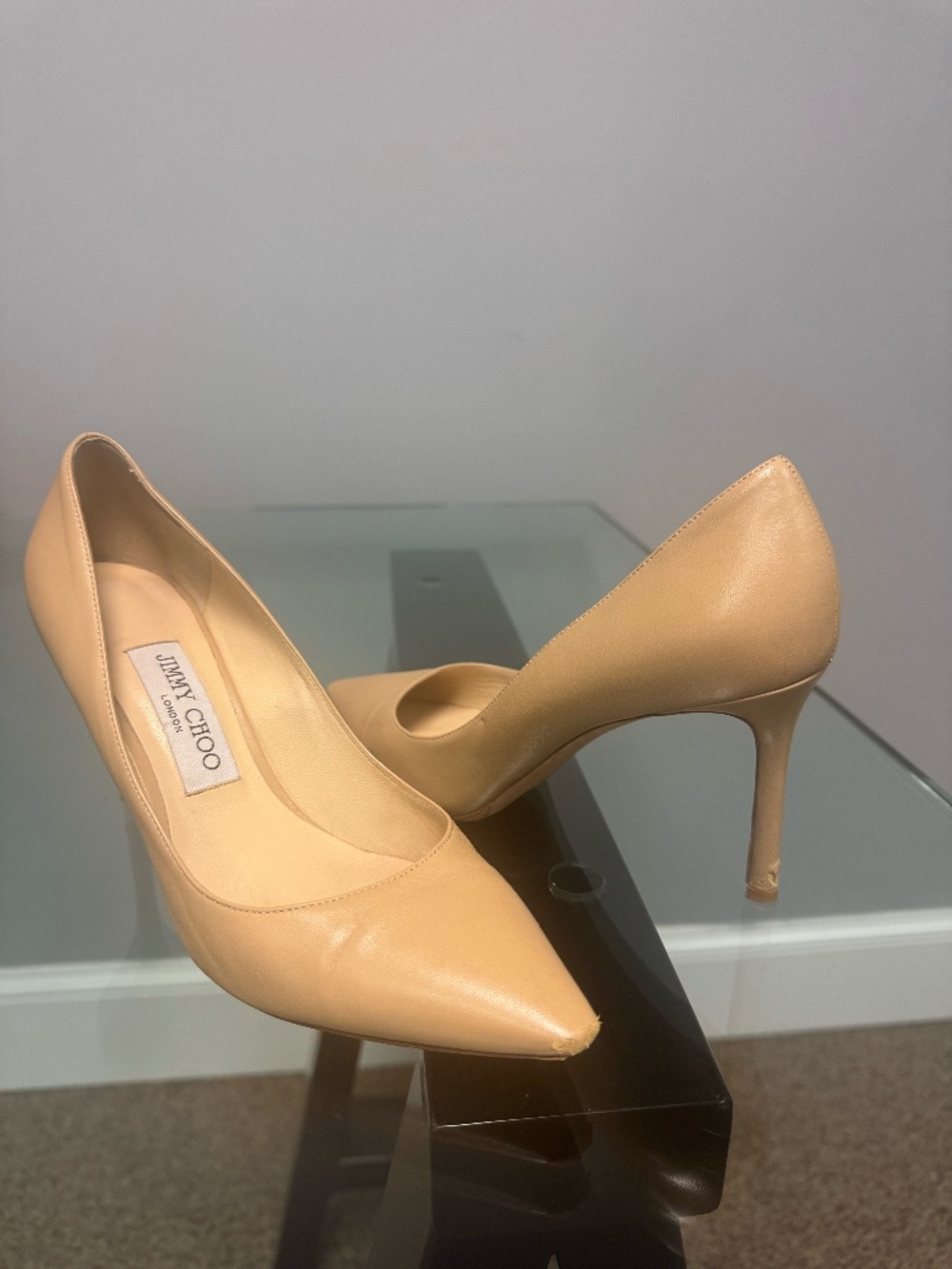 Jimmy Choo Nude Leather Pump